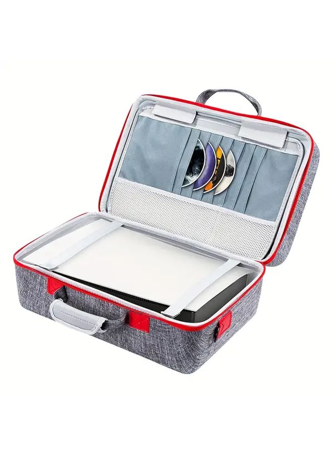Grey EVA Storage Bag for PS5 Console and Accessories with Handle - Image 1